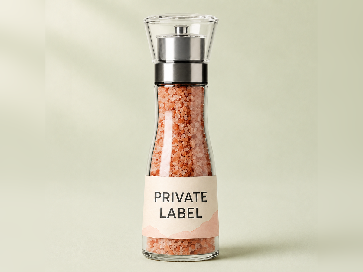 Pink salt grinder bottles