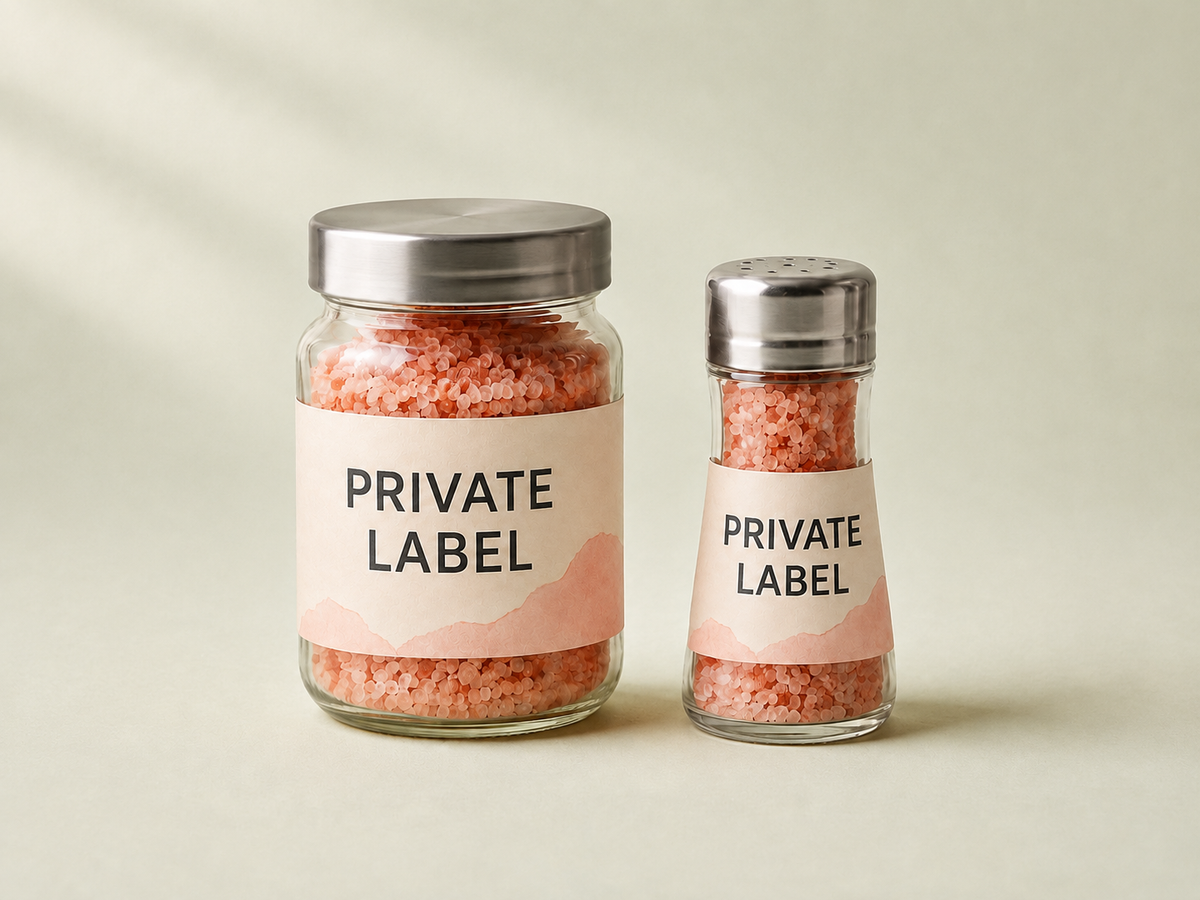 Pink salt jars and shakers